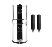 Phoenix Gravity - 6 litres certifié NSF/ANSI 42 et 372 système de filtration d’eau sur comptoir en acier inoxydable avec 2 cartouches Smart Carbon (noir), Free acier inoxydable Tap