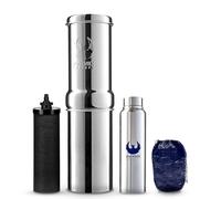 Phoenix Gravity - Système de filtration d'eau par gravité en acier inoxydable de qualité 304 de 1 litre avec 1 élément de purification de carbone intelligent