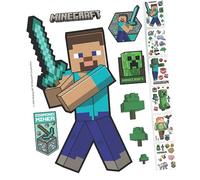 Roba Autocollants muraux Minecraft – Lot 6 feuilles, +50 stickers – Décoration intérieure