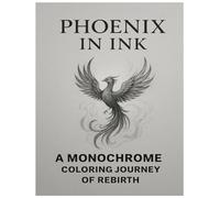 Phoenix in Ink: A Monochrome Coloring Journey of Rebirth: A relaxing Monochrome coloring experience celebrating the rebirth and beauty of the Phoenix.