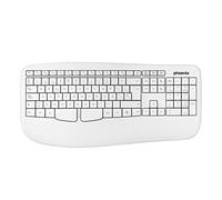Phoenix K201 Clavier ergonomique sans fil 2,4 GHz QWERTY (blanc)