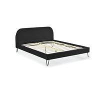 Phoenix - Lit Velours Noir 160x200 Cm Noir