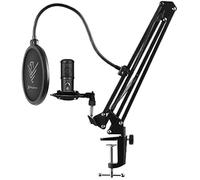 Phoenix Microphone USB Condensateur Professionnel Studio, Streaming, Bras articulé réglable, support anti-vibration, filtre