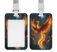 Phoenix Mythique Oiseau de feu Porte-badge rétractable à clip Porte-carte Protecteur de carte Nom Tag pour le travail, le bureau, les médecins, les infirmières