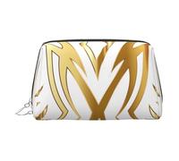 Phoenix Petite trousse de maquillage portable en cuir avec imprimé - Trousse de maquillage de voyage pour femme - Fermeture éclair dorée, Argenté., One Size, Trousse de maquillage