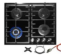 Phönix PG 603t encastrable pour gaz Plaque de verre plaque Réchaud à gaz 4 feux de propane/naturel avec embout Wok en fonte