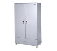 Phoenix Phönix 445703HG Miami Porte 2 Portes avec Fermeture en Douceur et Une Pleine tiroir Extension, étagères Placard et Inkle, Bois métallique Gris Clair 52 x 98 x 200 cm