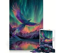 Phoenix Plane sous Les aurores boréales Puzzle de 1000 pièces pour Adolescents Puzzle Facile à Assembler et à découper pour Les vœux du Père Noël (50x75cm)