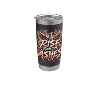 Phoenix Rise From the Ashes Fire Wings Dark Fantasy Art Gobelet isotherme en acier inoxydable double paroi