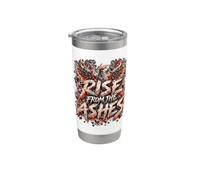 Phoenix Rise From the Ashes Fire Wings Dark Fantasy Art Gobelet isotherme en acier inoxydable double paroi