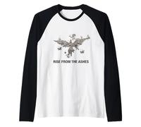 Phoenix Rise from The Ashes Graphique avec Citations inspirantes Manche Raglan
