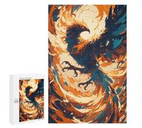 Phoenix Rising Firebird Artwork Puzzle Décoratif en Bois, 1000 PCS - Projet Puzzle du W nd - À Assembler, Encadrer Et Exposer