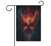 Phoenix Rising from Fire Drapeau de jardin maison cour drapeau extérieur saisonnier vacances toile de jute drapeau double face 30,5 x 45,7 cm
