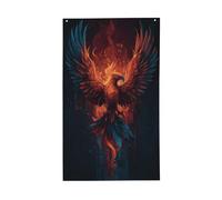 Phoenix Rising From Fire Yard House Drapeaux, 9,5 x 1,5 m, bannière de vœux avec œillets, décoration d'intérieur et d'extérieur