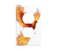 Phoenix Rising from Flames Couvercle d'interrupteur décoratif 1 gang Plaque murale pour cuisine salle de bain Taille 7 x 11,4 cm