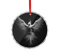 Phoenix Rising from The Ashes Décorations à suspendre en verre cristal noir et blanc pour décoration de sapin de Noël