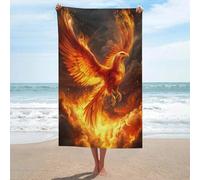 Phoenix Rising Mythical Bird Serviette de plage en microfibre anti-sable Grande serviette de douche multi-usages absorbante pour salle de bain piscine 130 x 80 cm