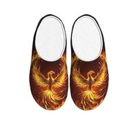 Phoenix Rising Pantoufles en flanelle pour homme et femme - Antidérapantes - Chaudes - Pour l'intérieur et l'extérieur, multicolore, X-Small