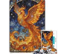 Phoenix Rising Stained Glass Style Art Puzzle pour Adultes en Bois | Un loisir manuel à la maison - un loisir concentré autour de la table à la maison.