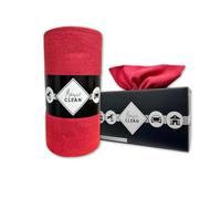 Phoenix Rouleau Microfibre - Box de 75 Chiffons Microfibres Réutilisables - Microfibre Ménage et Microfibre Voiture, Nettoyage sans Trace, 30x30 cm, Épaisses et Absorbantes, Rouge