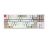 Phoenix Royal Clavier Mécanique QWERTY avec Touches PBT Double Injection, Switches Marron Marron, 5 Couches Internes, Connecteur USB-C, Logiciel de Configuration (Blanc)