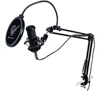 Phoenix Technologies - Microphone condensateur Professionnel Studio, Streaming, Bras articulé réglable, Support Anti-Vibration,