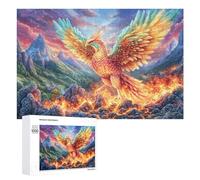Phoenix Volant au-Dessus des Flammes Puzzle 1000 Pièces pour Seniors Moment Calme Stimulation Cognitive Cadeau pour Loisirs 1000 PCS