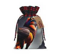 Phoenix Wolf And Eagle As A One Creature Pochette à cordon imprimé M pour emballage de fête, mariage et rangement