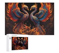 Phoenixes in Flames A Mythical Dance of Fire Puzzle en Bois, 1000 pièces