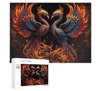 Phoenixes in Flames A Mythical Dance of Fire Puzzle en Bois, 500 pièces