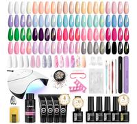Phoenixy 29 PCS Kit Ongle Gel UV Complet avec Lampe à Ongles 20 Couleurs Vernis Gel + 4 Poly Extension Gel Kit Vernis Semi Permanent Pour Débutant Pêche - Énergie - Dopamine Outils pour Les Ongles