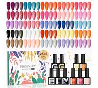 Phoenixy 30Pcs Vernis Semi Permanent 25 Couleurs Vernis Gel UV Semi Permanent avec 1 Base Coat 4 Top Coat Brillant Matt et Glitter Lot Vernis à Ongles Rose Violet pour Débutants