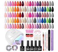 Phoenixy Kit Vernis Semi Permanent, 61Pcs Kit Ongle Gel UV Complet avec 48W Lampe Led Ongles, 40 Couleurs Vernis Gel UV Semi Permanent pour Hiver et Printemps, Kit Manucure pour Débutant