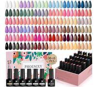 Phoenixy Vernis Semi Permanent 36 Couleurs Vernis Gel UV avec Base et Top Coat, Vernis à Ongles Semi-Permanents pour Débutants, Cadeaux pour Femmes