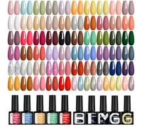 Phoenixy Vernis Semi Permanent 55 Couleurs Vernis Gel U V Semi Permanent avec 1 Base Coat 4 Top Coat Brillant Matt et Glitter Lot de Vernis à Ongles Cadeaux pour Femmes