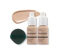PHOERA 2PC 60ml Fond de teint liquide, Fond de teint liquide Full Coverage 24HR Matte Oil Control Concealer,Crème parfaite, lisse et longue durée (2 Stück 102)