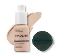 PHOERA 30ml Fond de teint liquide, Fond de teint liquide Full Coverage 24HR Matte Oil Control Concealer,Crème parfaite, lisse et longue durée (#101 Porcelain)