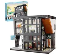 PHOEWON Café City Jeu de Construction avec Éclairage LED,581 Pièces Coffee Shop Jeu de Construction, Cadeau pour Enfants, Garçons, Filles et Adultes à partir de 6 Ans, Jouet Décoration