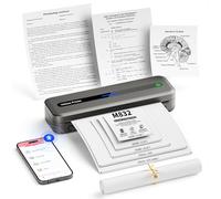 PhoFuta Imprimante Thermique Portable sans Fil pour Voyage Plusieurs Tailles Gris