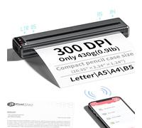 PhoFuta Mini Imprimante Thermique Portable, 300DPI Imprimante sans Encre, Supporte Le Papier Thermique US Letter/A4/B5/A5, Connexion par WiFi, Bluetooth, USB