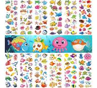 PHOGARY 36 feuilles (550+) de poisson de mer autocollant 3D requin autocollant pour enfants & bambins, fille garçon sous la mer fête d'anniversaire cadeaux