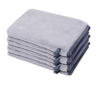 PHOGARY 6 Gants De Toilette, 6 Couleurs Gant de Toilette, Lot Gant de Très Doux en Microfibre Flanelle Toilette, Taille 13x20cm Gants pour Le Bain, Démaquillage Serviette Visage (Gris)