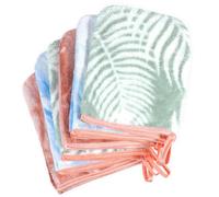 PHOGARY 6 Gants De Toilette Taille 15x21 cm, Très Doux & Absorbant Gants en Polaire Corail, Densité élevée Petite Serviette Main pour Visage, Serviette Invité Tie-Dye avec Boucle de Suspension