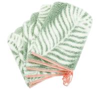 PHOGARY 6 Gants De Toilette Taille 15x21 cm, Très Doux & Absorbant Gants en Polaire Corail, Petite Serviette Main pour Visage, Serviette Invité avec Boucle de Suspension, Vert