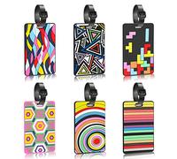 PHOGARY 6 Pièce Étiquette Bagage en Pvc pour Valises, Étiquette Valise Colorées Avec Nom, Adresse, Étiquette de Téléphone, pour Femmes, Hommes, Etiquette Bagages, Étiquette de bagage d'avion