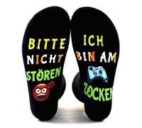 PHOGARY « Bitte Nicht stören Ich Zocke Gaming Socken, Lustige Weihnachtsgeschenke Lustig Gamer Geschenk Neuheit Geburtstag Geschenke für Männer Herren Jungs Frauen Damen