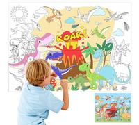 PHOGARY Coloriage Geant Enfant, Poster Géant Nappe a Colorier Dinosaure, Grande Feuille de Papier à Colorier Créative, Art de Gribouillage Cadeau d'anniversaire DIY Activité, 31" x 43"