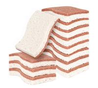 PHOGARY Éponges de Cuisine Naturelles, Éponge de Vaisselle Écologique, Éponge de Cuisine Biodégradable et Compostable, Éponges à Double Action en Cellulose Naturelle et en Sisal, Lot de 12 (Blanc)
