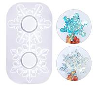 PHOGARY Flocon Bougeoir Résine Époxy Silicone Moule, Forme de Flocon Chandelier Silicone, Moule Silicone Bougeoir pour Boîte à Bijoux Photophore Décoration de Table Bougies