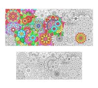 PHOGARY Grande nappe de coloriage murale géante à colorier, poster de fleurs à colorier Jumbo pour décoration murale, chambre à coucher, salon, salle de classe, peinture à faire soi-même